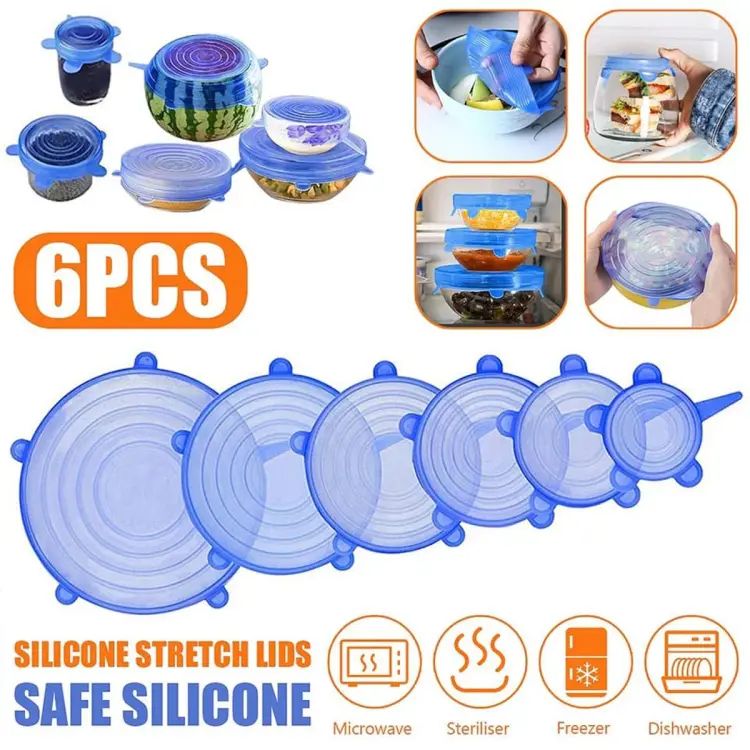 6Pcs Universal Food Silicone Cover