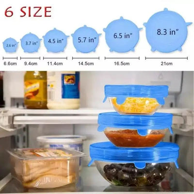 6Pcs Universal Food Silicone Cover