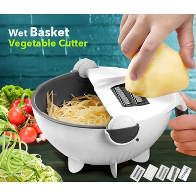 9 in 1 Multifunction Kitchen Wet Basket Vegetable Cutter