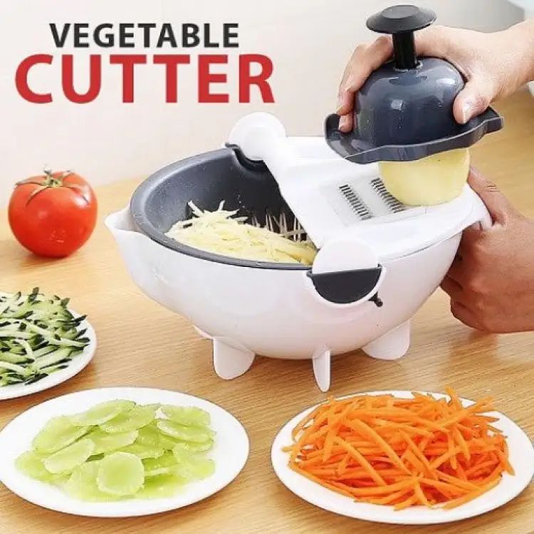 9 in 1 Multifunction Kitchen Wet Basket Vegetable Cutter