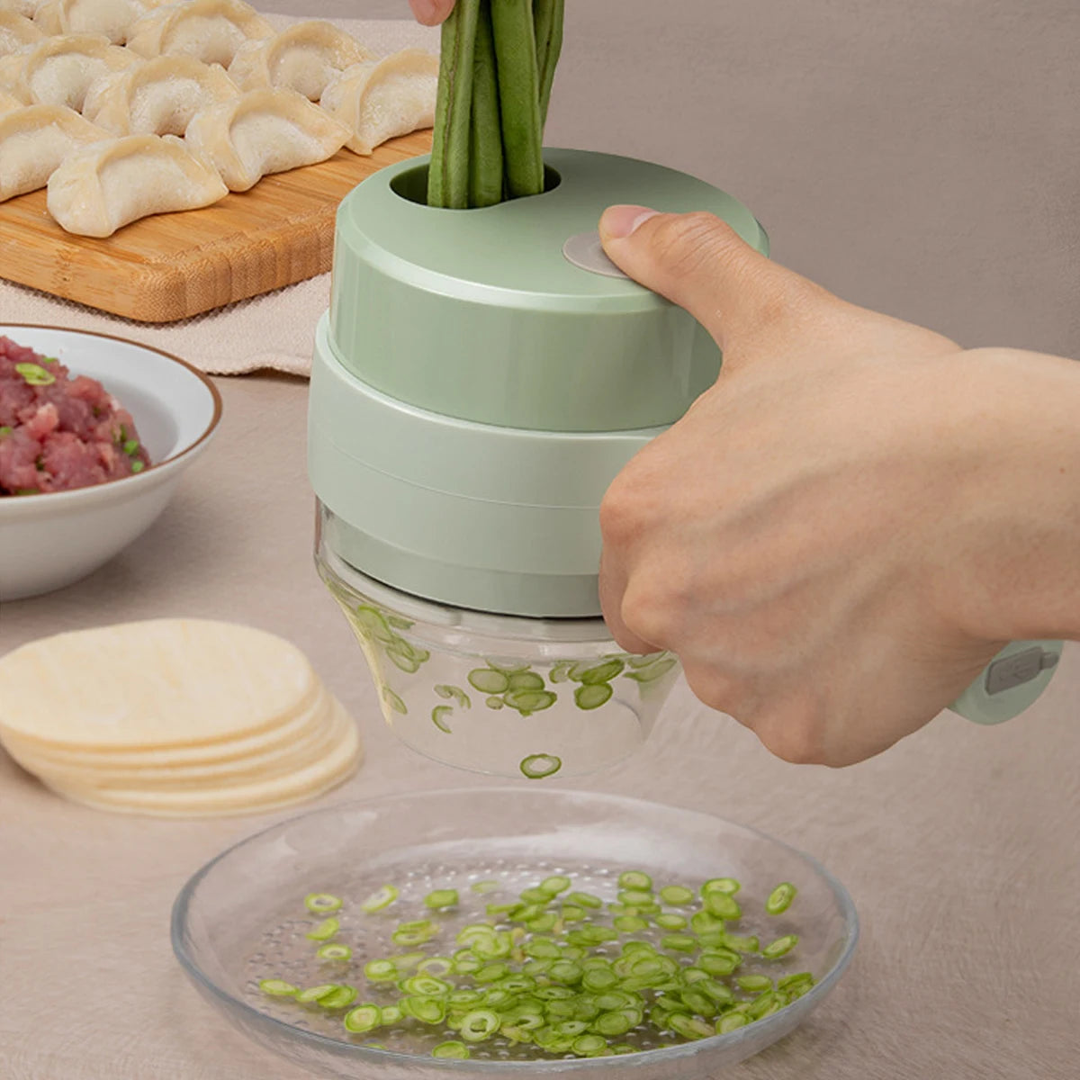 4 in 1 Portable Electric Vegetable Cutter Set