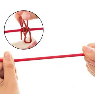 Elastic Clothesline Rop 185cm Portable Clothesline With 12 Clip