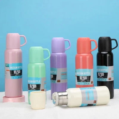 Red Box Vacuum Flask Bottle with 3 Cups